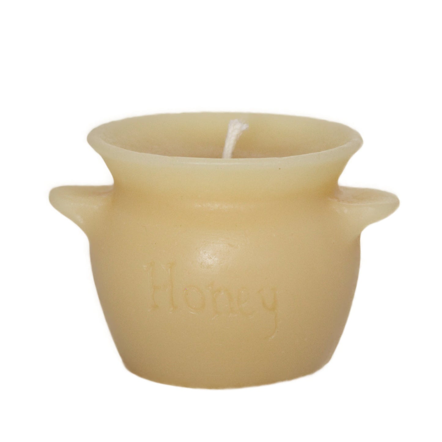 Beeswax candle honeypot white