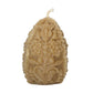 Beeswax candle carved egg brown