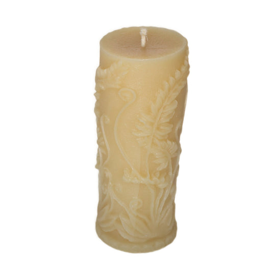 Beeswax candle fern pillar