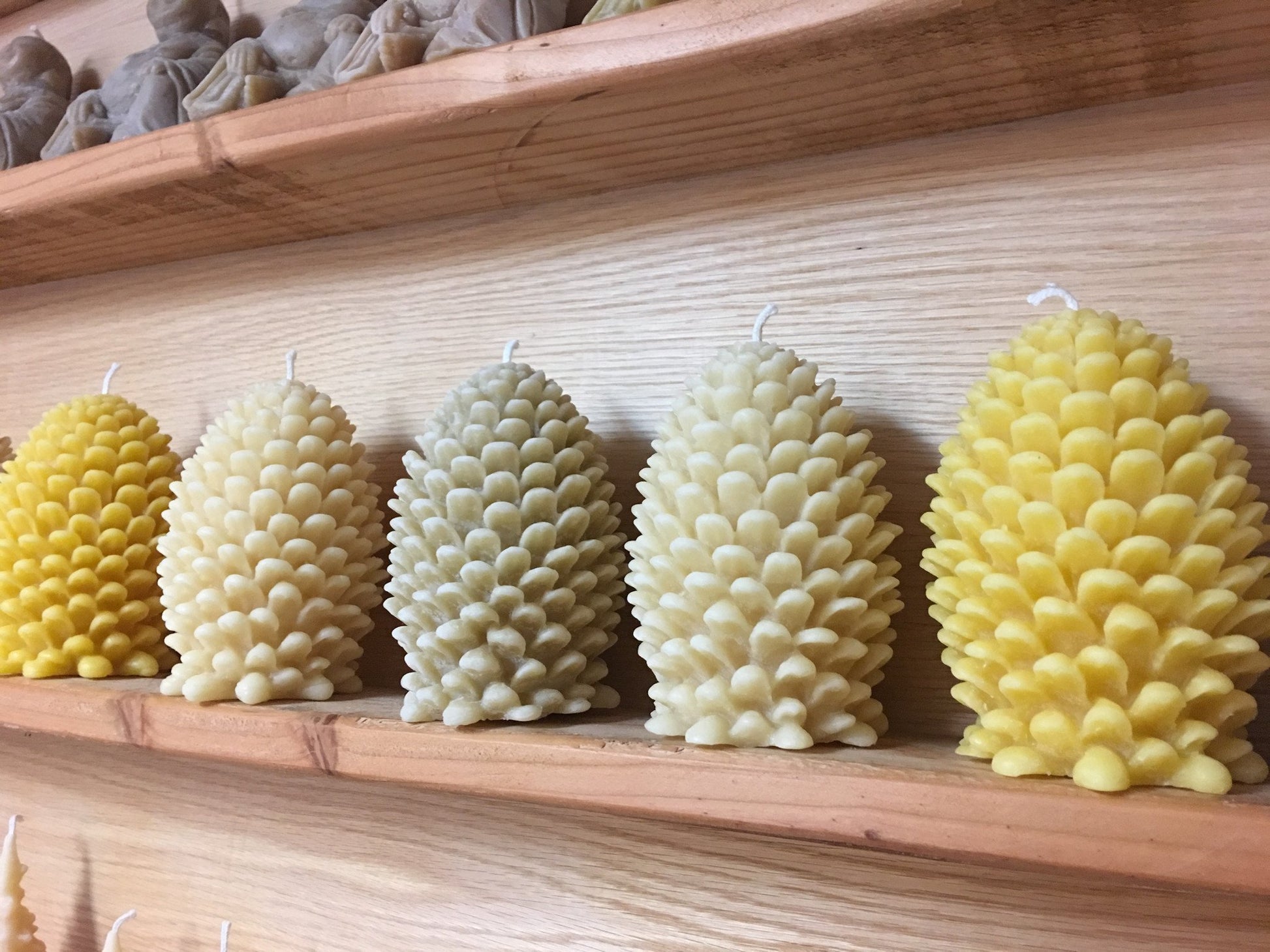 Beeswax candle pinecone ornamental