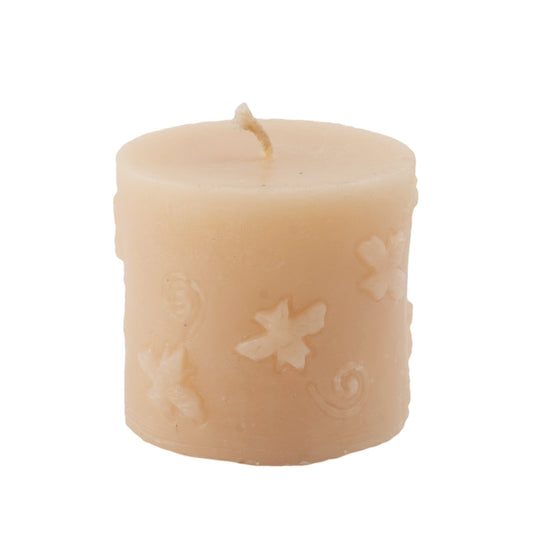 Beeswax candle pillar bees